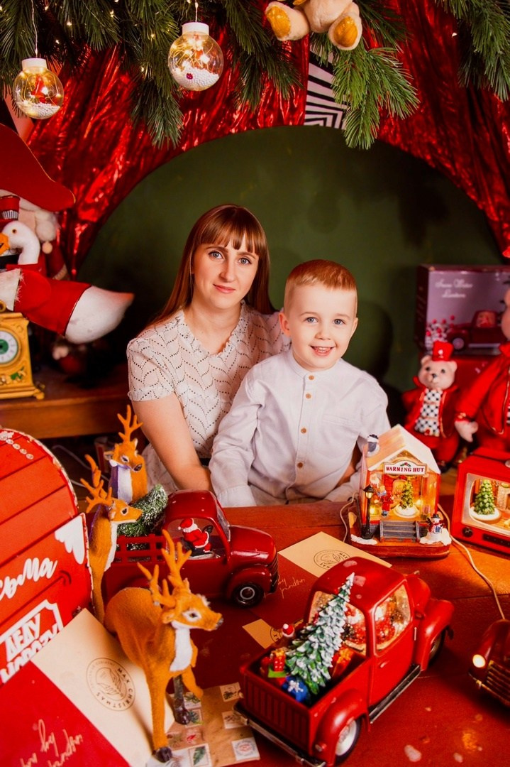 Новогодняя съёмка мама+сын. Фотограф Татьяна Матрос