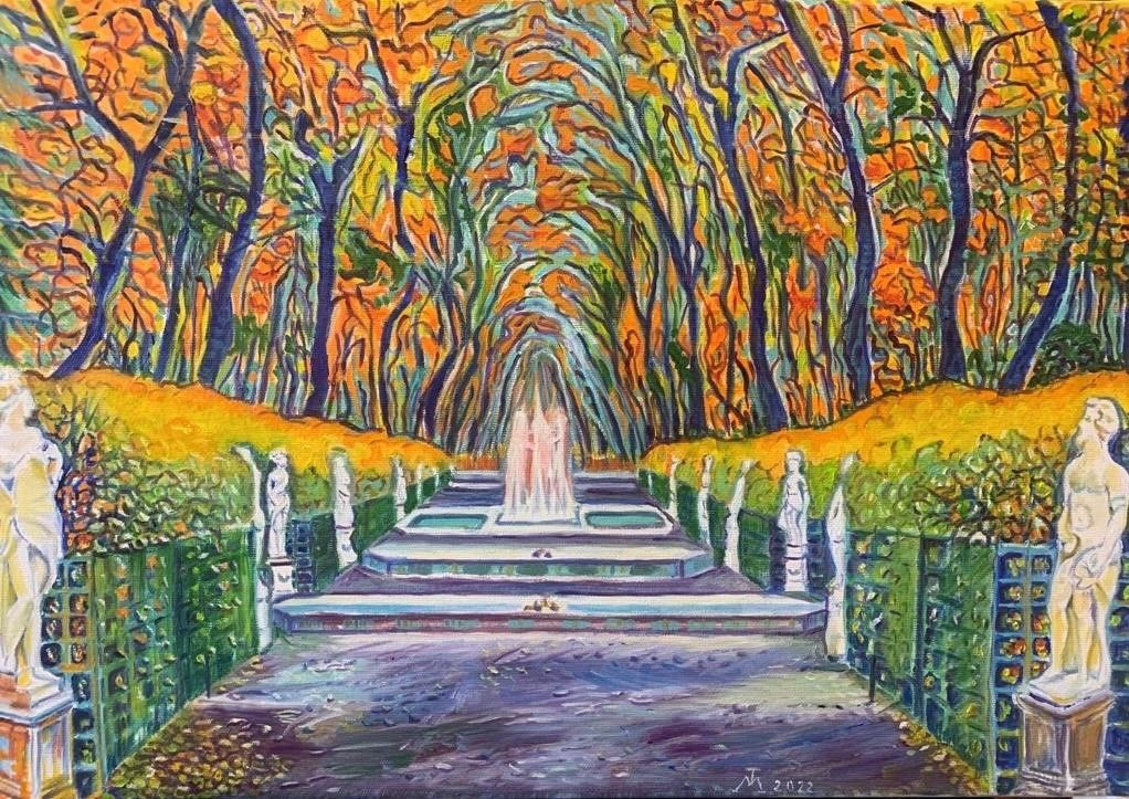 Summer garden 40/50 cm Oil on canvas 2023