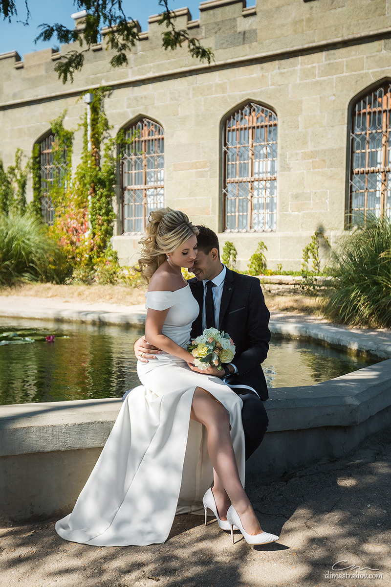 Толик и Лена свадебная прогулка в Воронцовском дворце и на Фиоленте. Свадебный фотограф, фотосъемка в Крыму, Севастополе, Симферополе, Ялте