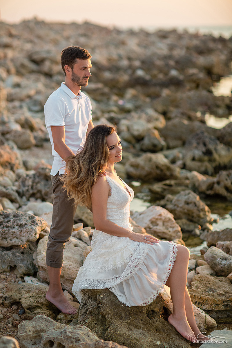 Андрей и Олеся, Love-story, Лавстори в Казачке на закате. Свадебный фотограф, фотосъемка в Крыму, Севастополе, Симферополе, Ялте