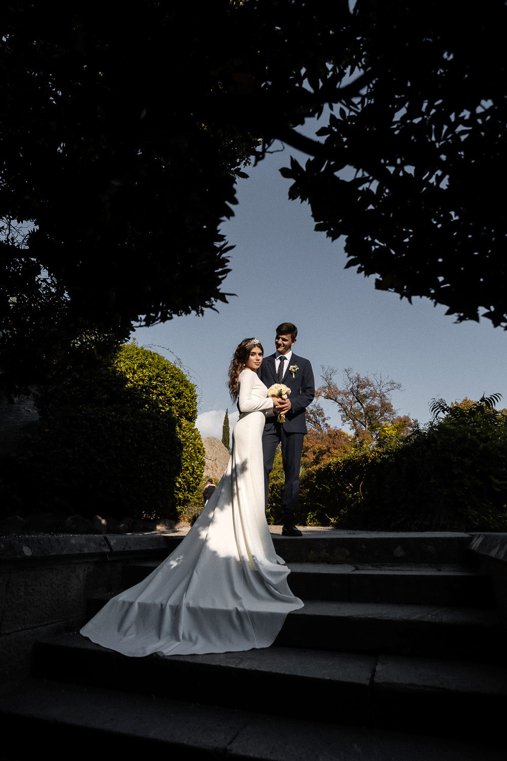 Андрей и Катя - свадебная фотосессия в Воронцовском дворце. Свадебный фотограф, фотосъемка в Крыму, Севастополе, Симферополе, Ялте