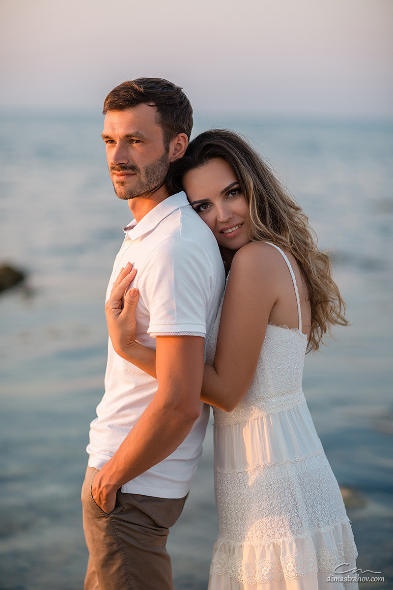 Андрей и Олеся, Love-story, Лавстори в Казачке на закате. Свадебный фотограф, фотосъемка в Крыму, Севастополе, Симферополе, Ялте