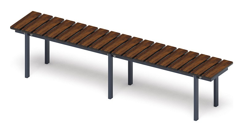 Скамья - МФ 42.01.15-02 (Дерево) Габариты (ШхДхВ): 380х1860х470 мм Зона безопасности, мм: 1380х2860