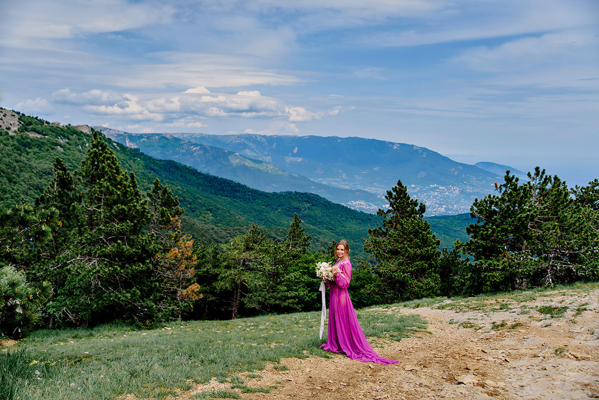 Фотосъемка свадьбы в горах Ай-Петри. Свадебный и семейный фотограф в Москве Светлана Зоткина
