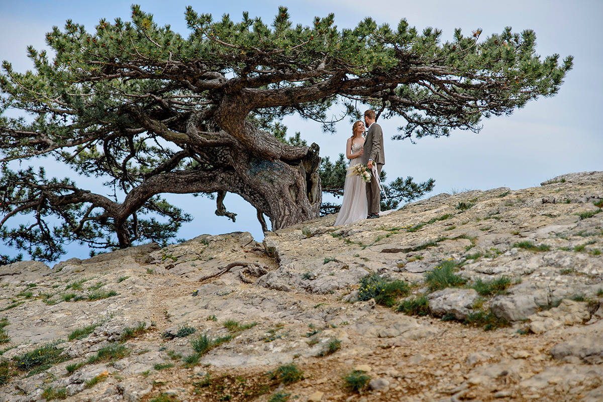 Фотосъемка свадьбы в горах Ай-Петри. Свадебный и семейный фотограф в Москве Светлана Зоткина