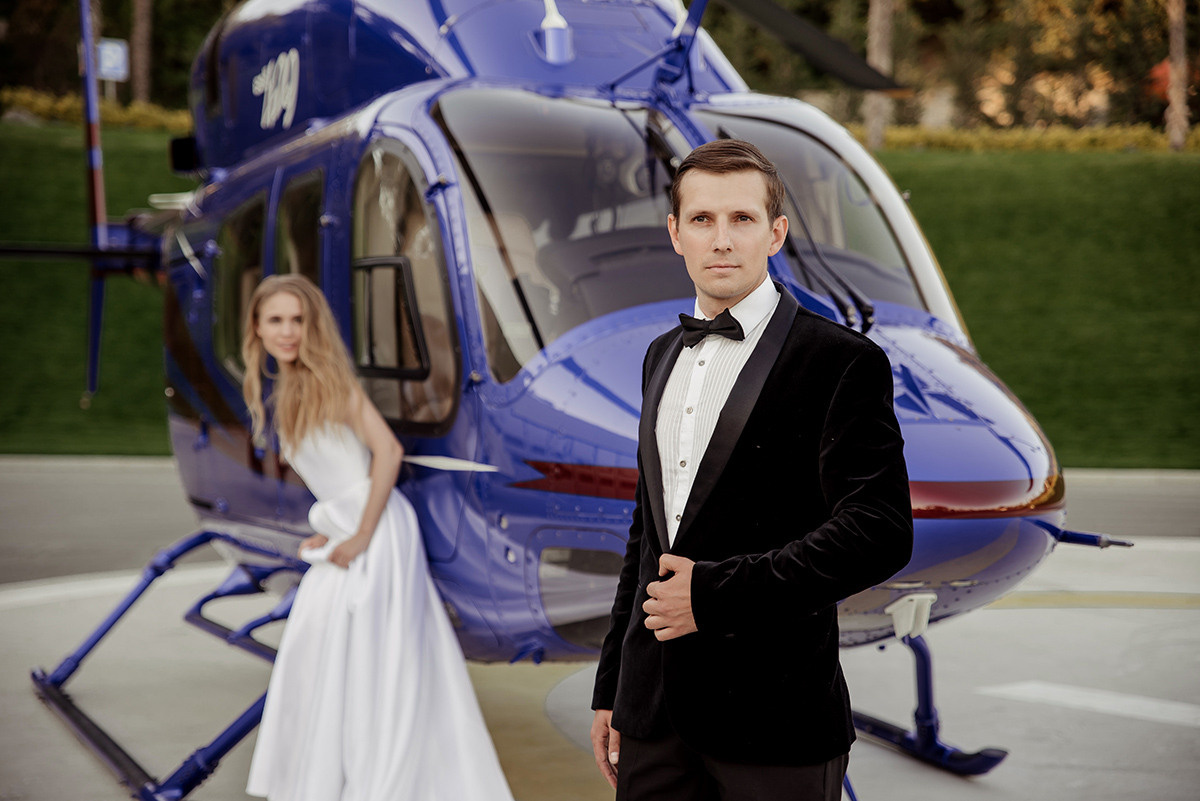 Стильная фотосессия свадьбы в Воронцовском парке. Свадебный и семейный фотограф в Москве Светлана Зоткина