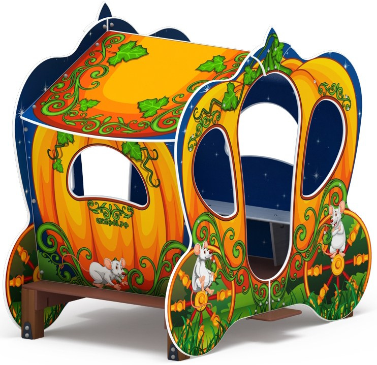 Карета Тыква - Беседка большая - МФ 10.03.16 Габариты (ШхДхВ): 2020x1520x1910 Зона безопасности, мм: 5020х4520