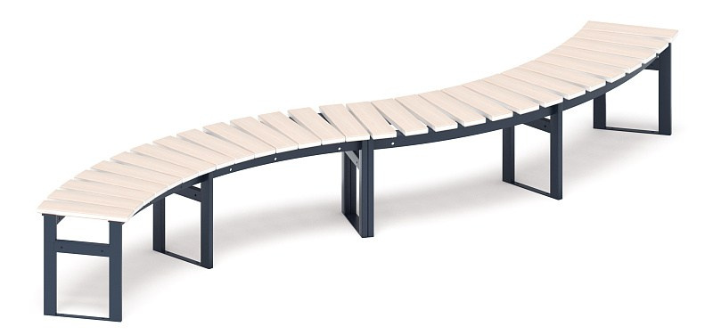 Модульная скамья радиальная (беленый дуб) МФ 42.01.20-01 Габариты (ШхДхВ): 3280х800х450 мм