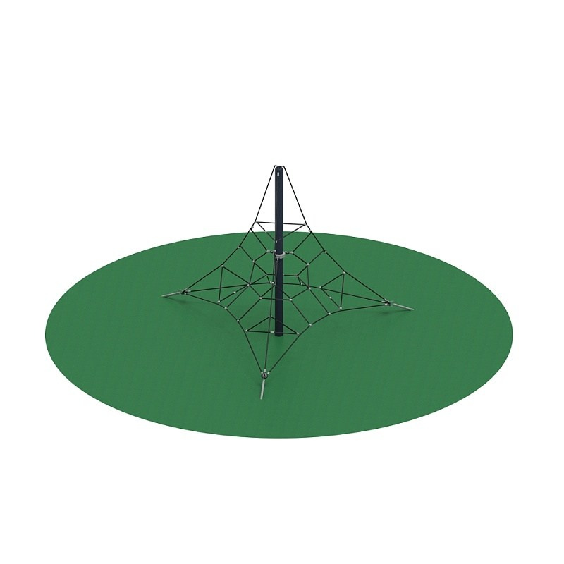 Пирамида - СК 2.05.09-РК сетка на резиновое покрытие Габариты (ШхДхВ): 3900x3375x2960 Зона безопасности, мм: 7400х6875 Возрастные ограничения от 5 до 14 лет, весом не более 70 кг