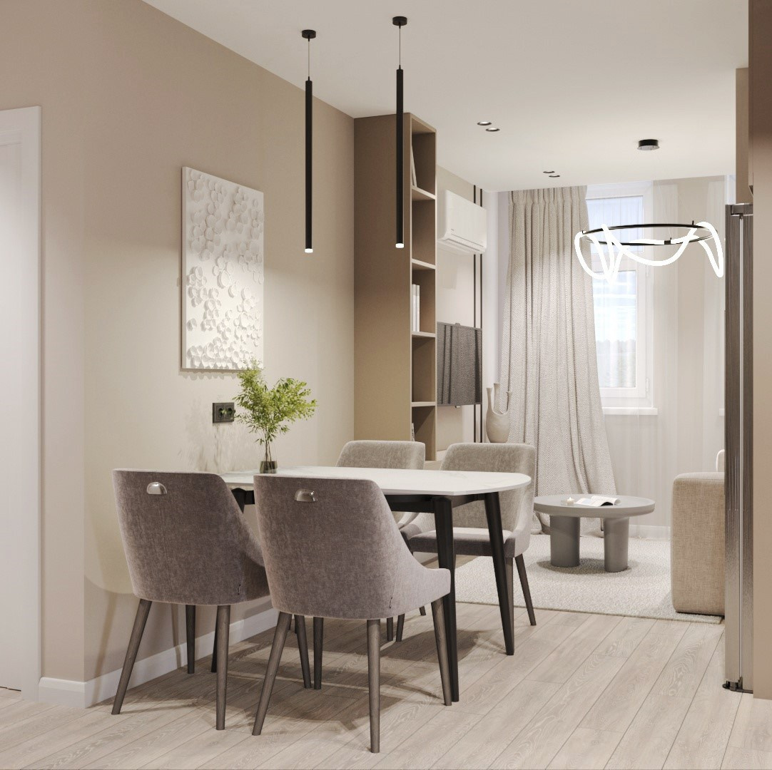 Квартира 54 м² г. Иркутск. ПРОЕКТИРОВАНИЕ ИНТЕРЬЕРОВ И АРХИТЕКТУРНЫХ РЕШЕНИЙ В СТУДИИ SHELOFAST DESIGN