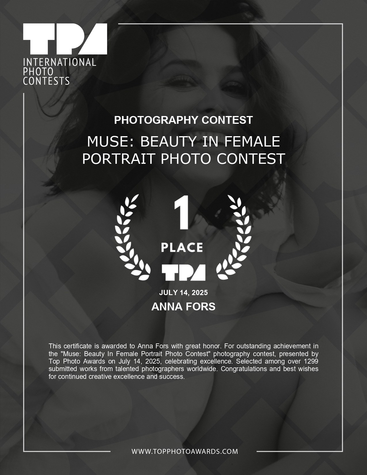 Награды фотохудожника Анны Форс — Победитель BICFP, TopPhotoAwards и финалист Liquida Grant. Арт-ню фотограф, Фотохудожник в Москве Анна Форс