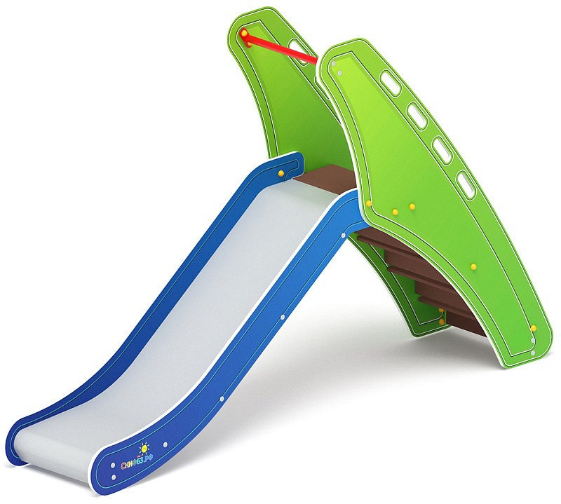 Горка малая - ИО 41.01.06-03 - (Джинс) H=900 Габариты (ШхДхВ): 570x2710x1700 Зона безопасности, мм: 3570х6210 Скат горки: H=900 (металлический скат) Возрастные ограничения от 3 до 12 лет, весом не более 70 кг