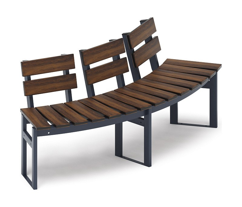 Модульная скамья радиальная (темный дуб) МФ 42.01.19 Габариты (ШхДхВ): 1720х650х740 мм