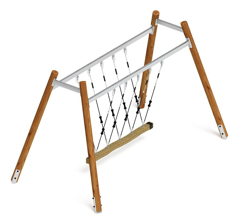 Качели (Лиственница темный) ИО 15.Р.01.01-01 Габариты (ШхДхВ): 5540х3000х3360 Зона безопасности, мм: 8500х8500 Возрастные ограничения от 3 лет