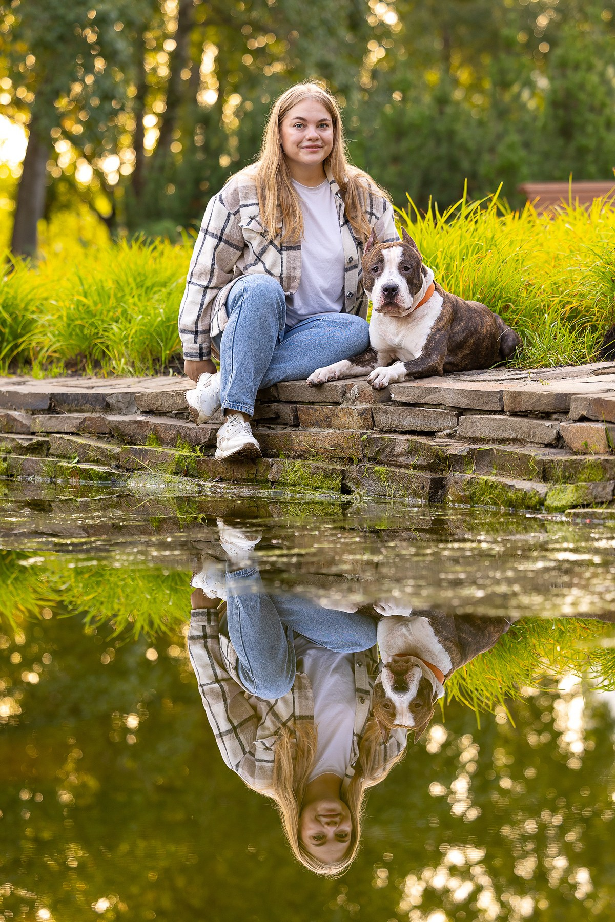 Амстафф Честер и его семья. Фотограф-анималист Natalia Deingel | Фотосъемка собак в Москве