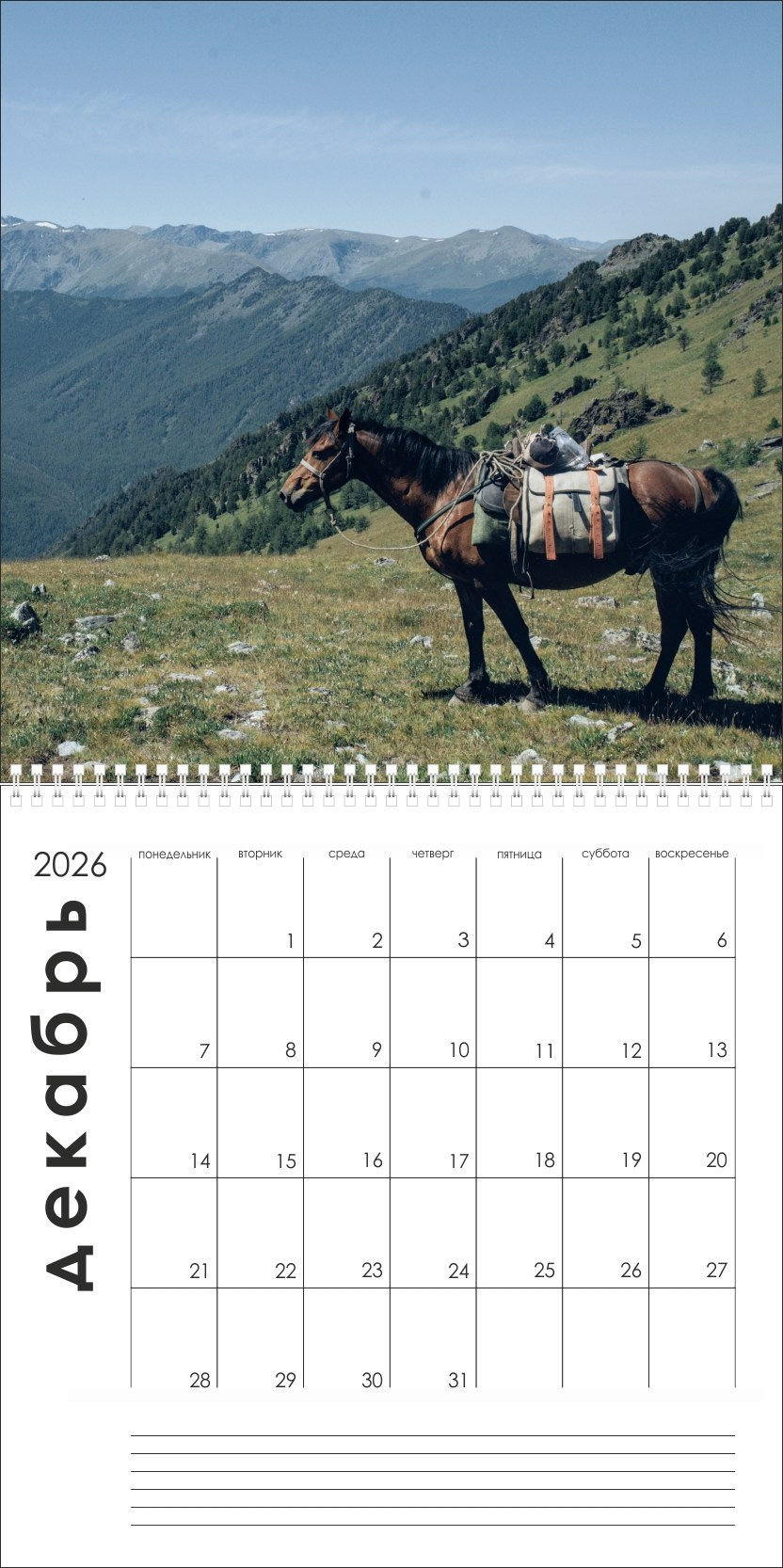 Календарь на 2026г. Лошади