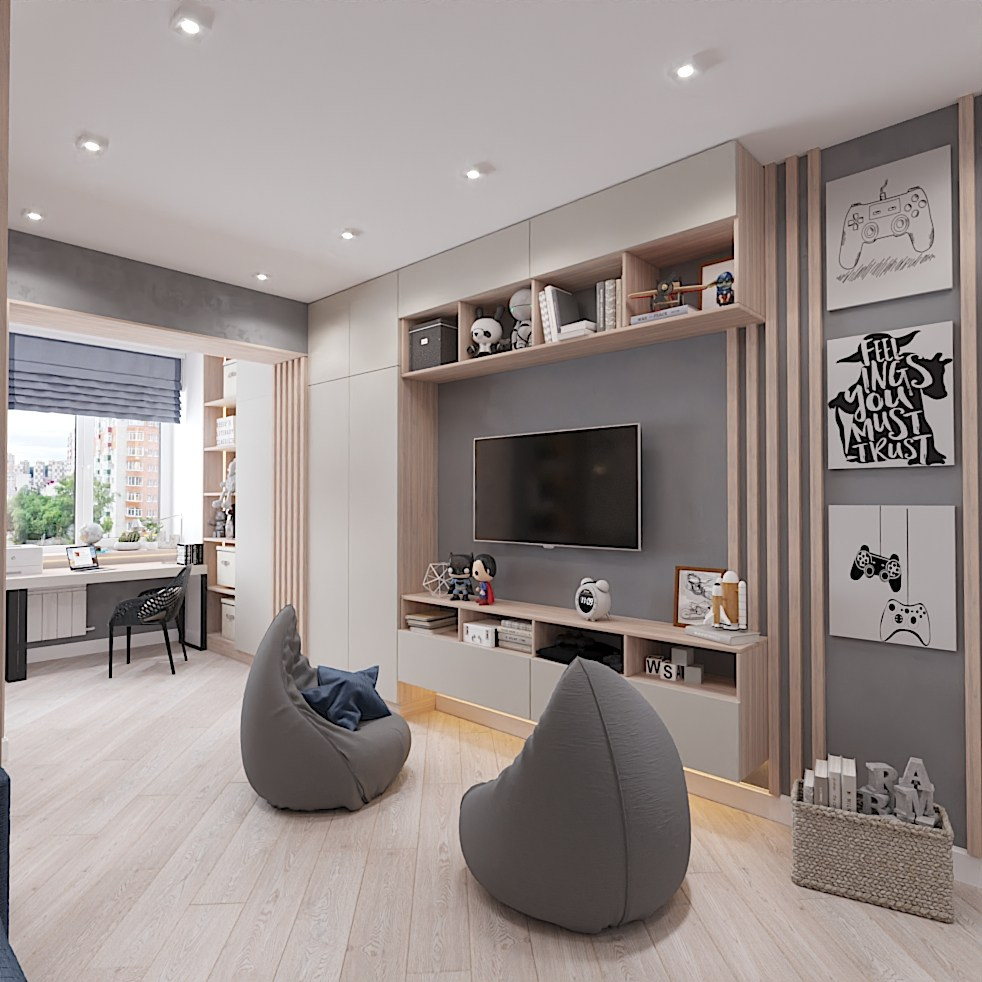 Детская для двух мальчиков. Студия дизайна FishkaRom в Краснодаре и по всей России