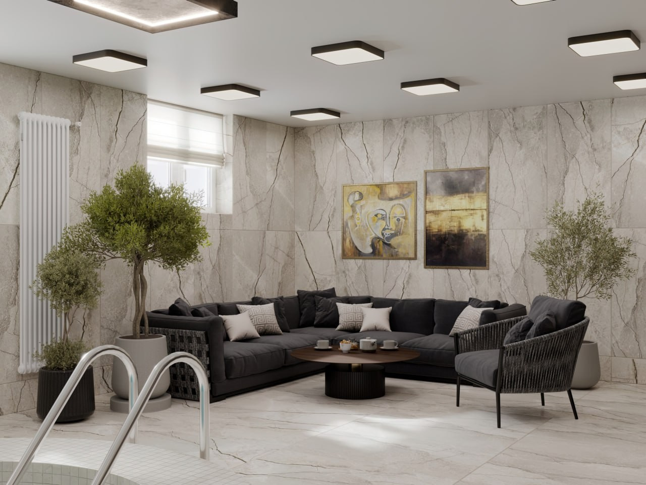 Редизайн зала в сауне «Империя», г. Ангарск, 2021 г. Архитектор — дизайнер Москва