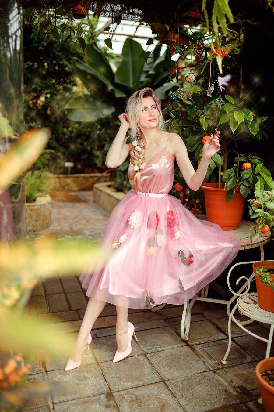 Сказочная съемка Марины в оранжерее ботанического сада. Фотограф женского портрета, беременности и материнства Харькова Елена