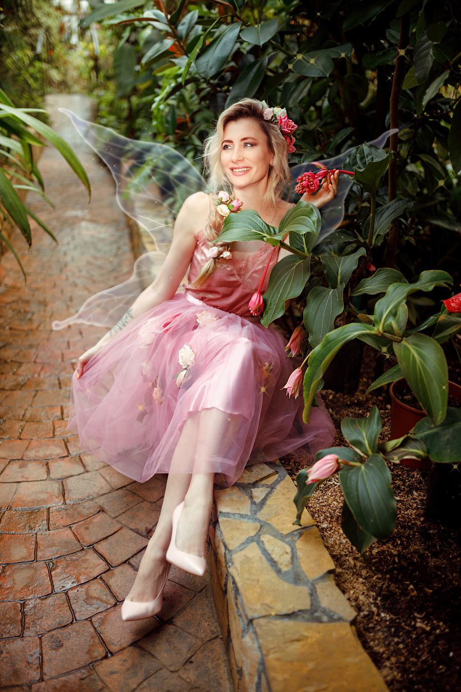 Сказочная съемка Марины в оранжерее ботанического сада. Фотограф женского портрета, беременности и материнства Харькова Елена