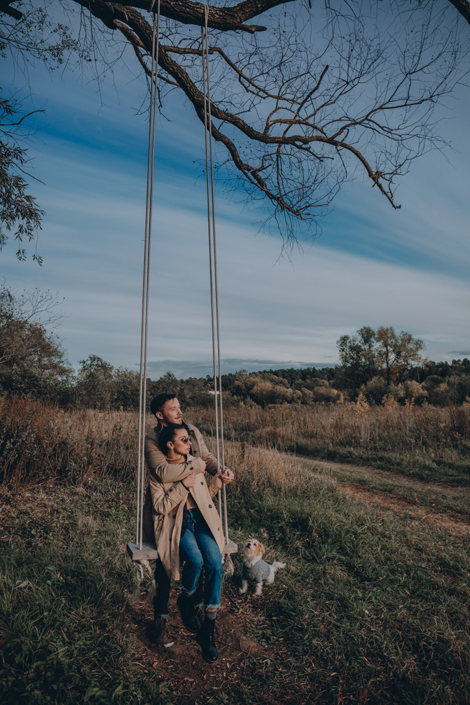 Осенняя фотосессия на берегу Москвы-реки. Свадебный фотограф в Москве Екатерина Гусева