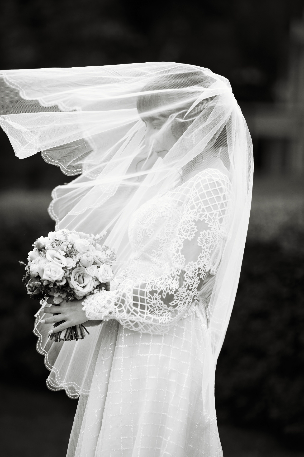 летящая фата у невесты