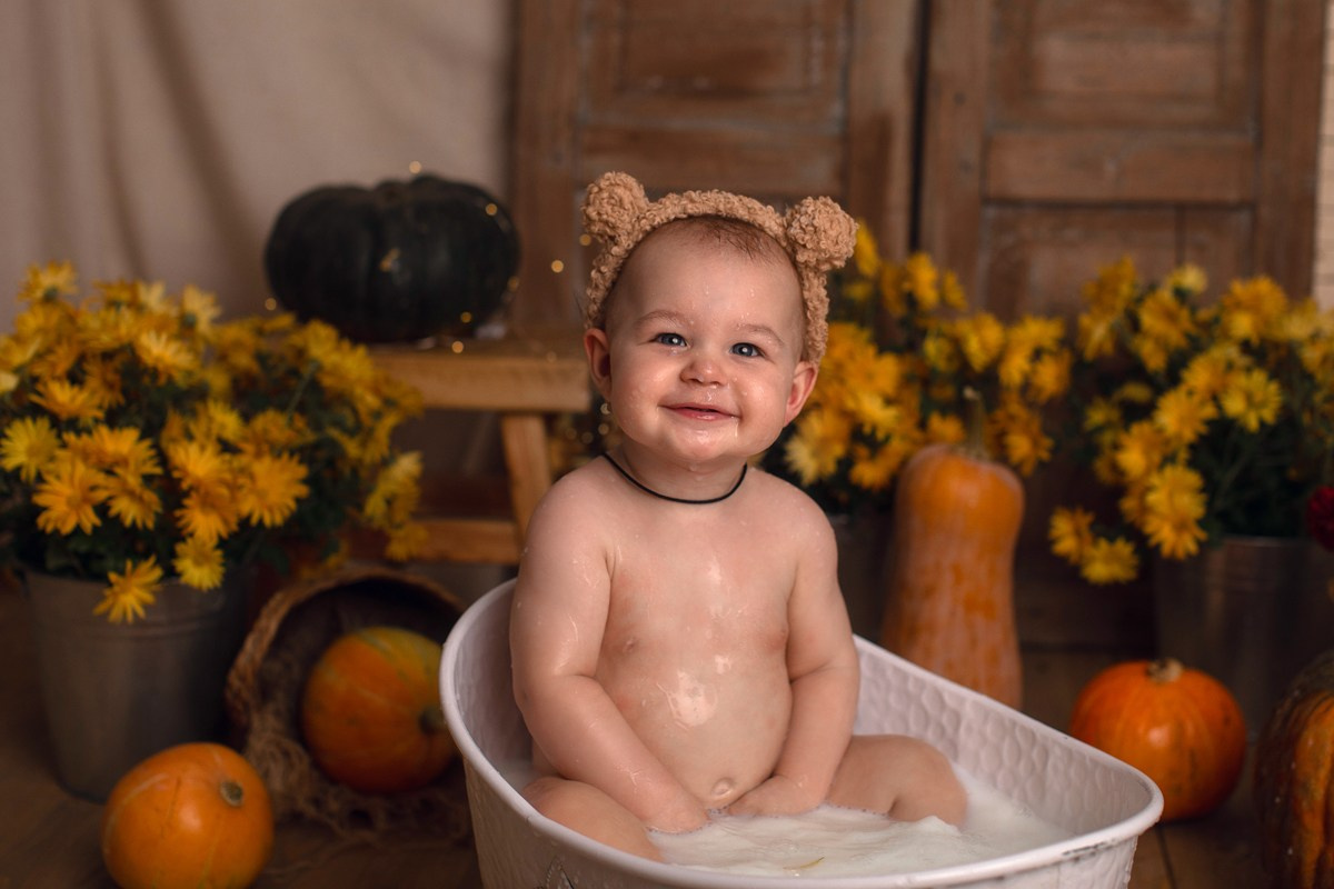 Съемка Первый тортик. Фотограф новорожденных