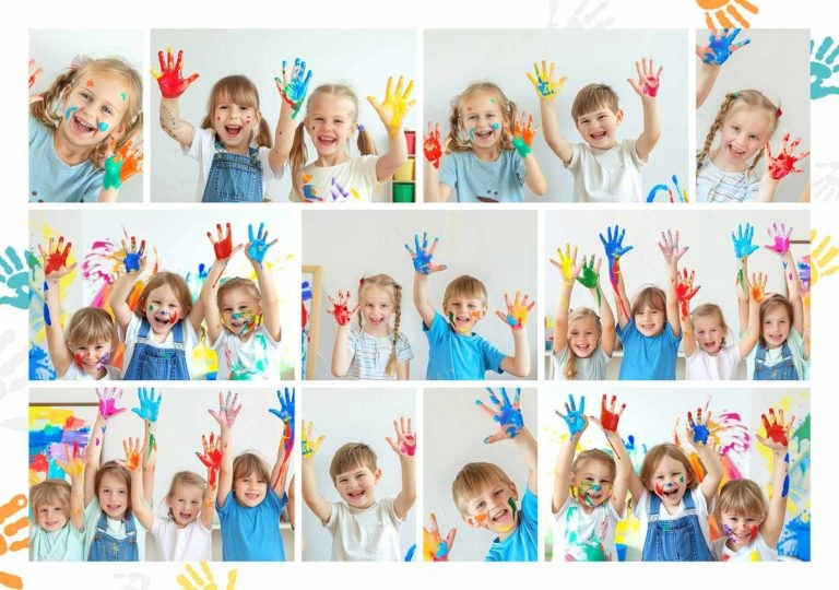 Дизайн для детского сада Цветные ладошки. Medlori fotobook Выпускные альбомы в Липецке Лариса Медведева