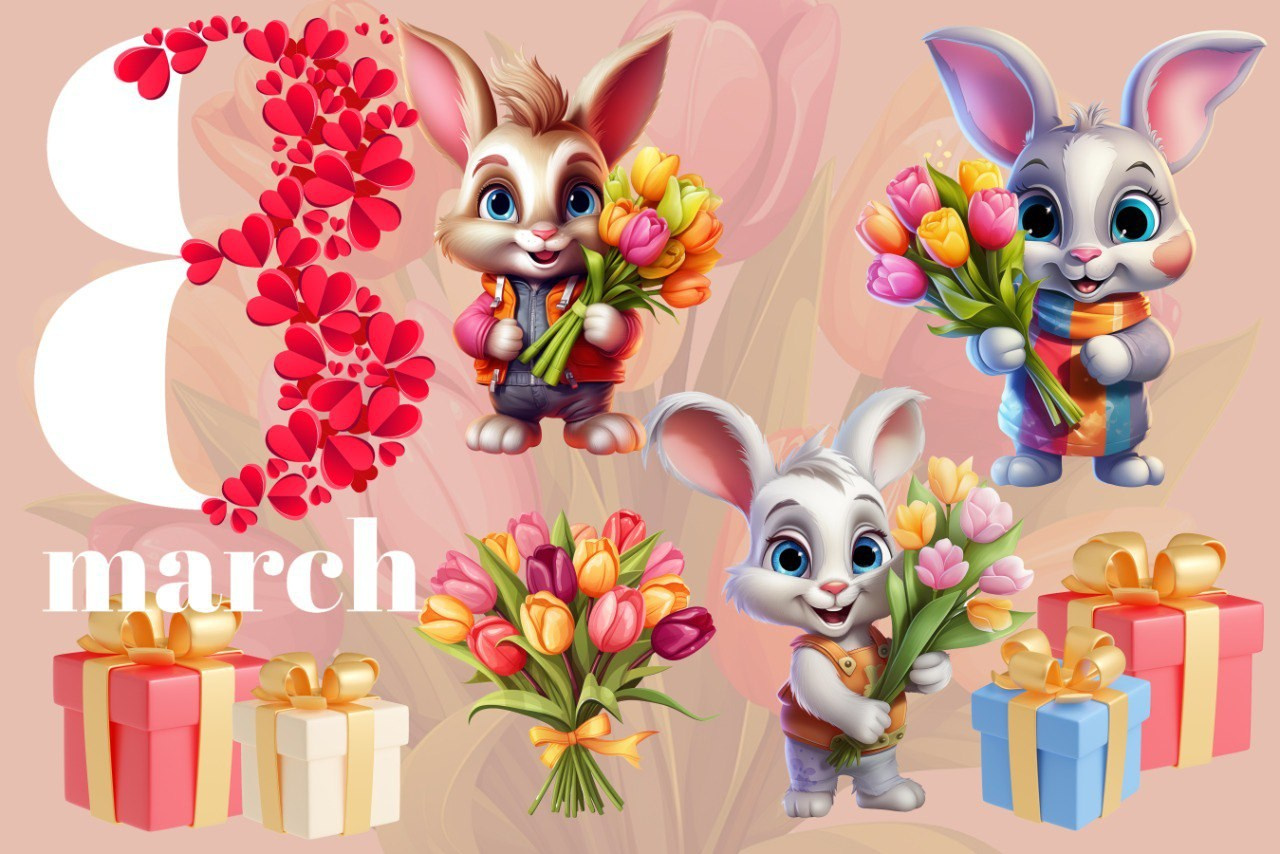 medlori ВЫПУСКНЫЕ АЛЬБОМЫ в&nbsp;ЛИПЕЦКЕ Медведева Лариса. Иллюстрации к 8 марта.