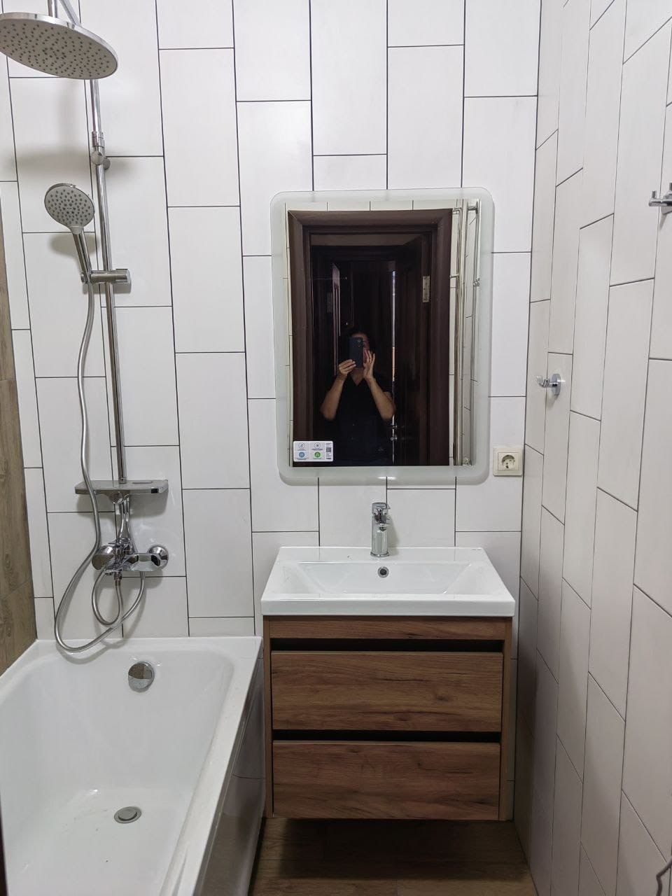 Ванная комната (ул. Альберта Камалеева д. 16). Ремонт санузла, туалета, ванной под ключ в Казани. Укладка плитки