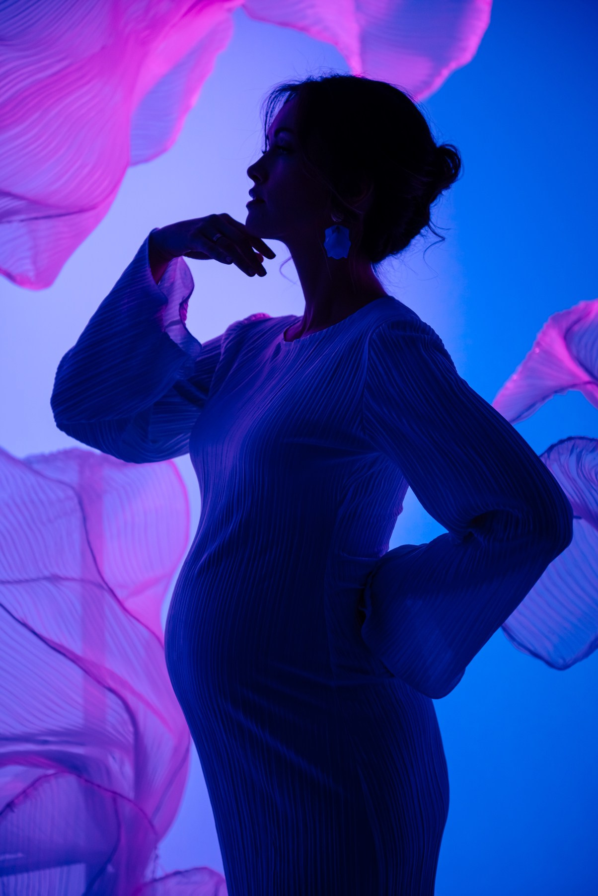 Беременность. Циклорама с вуалью. Свадебный и сеейный фотограф в Санкт-Петербурге Елена Худякова