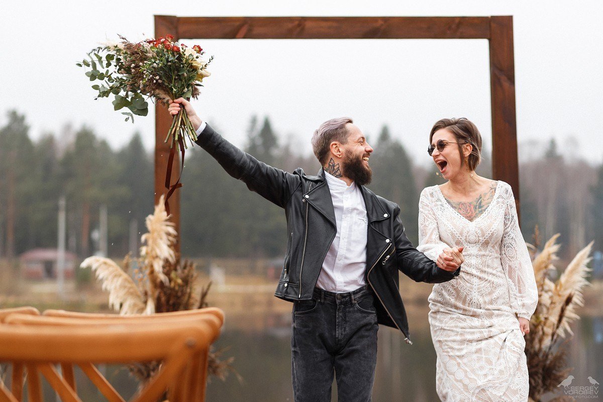 Стильная и дерзкая свадебная фотосессия на природе. Свадебный фотограф в Нижнем Новгороде и Москве Сергей Воробьев