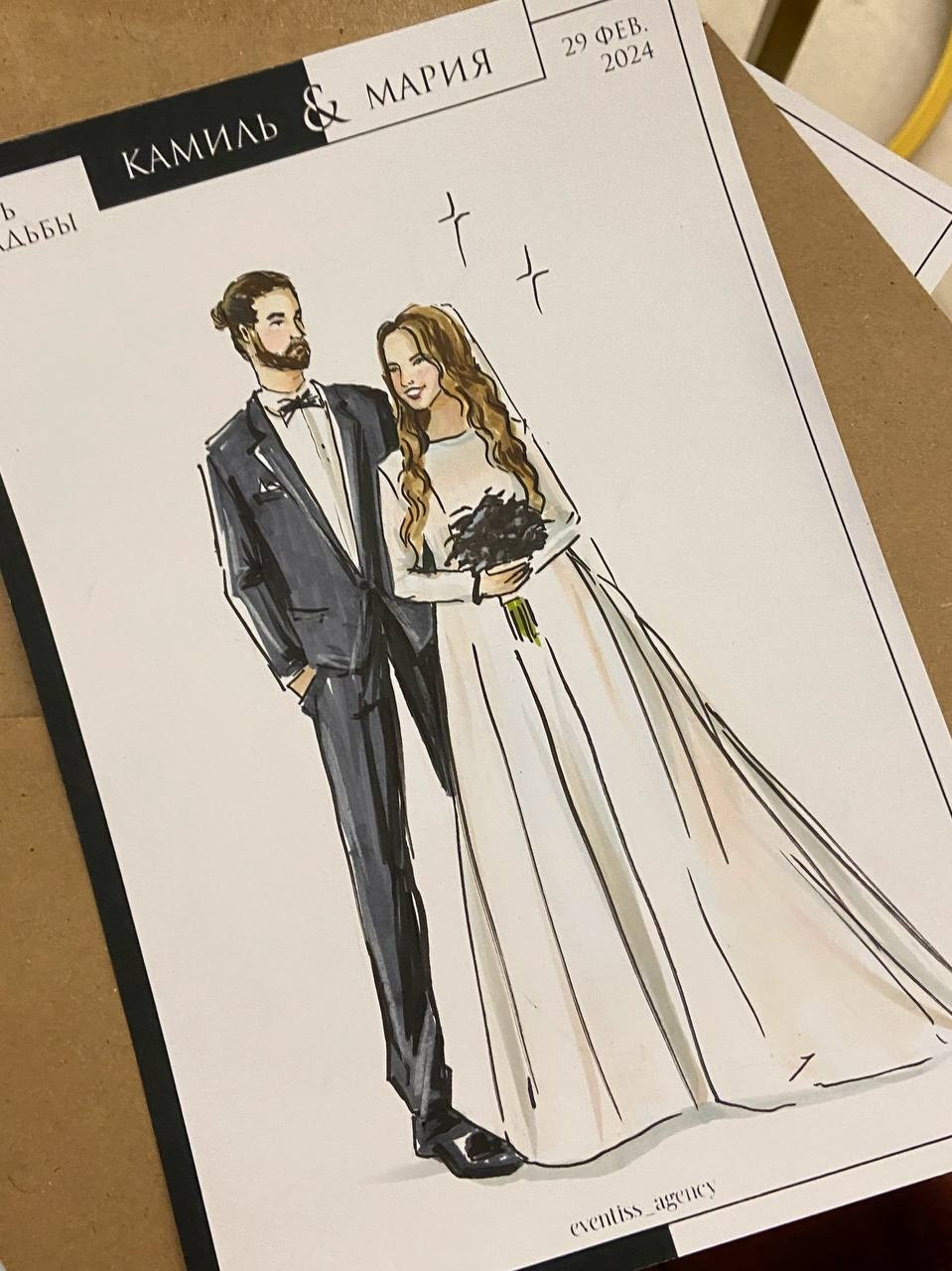 Скетчи  гостей на свадьбах, днях рождениях, праздниках в полный рост. Eventiss art agency| Художники и арт-услуги на мероприятие Москва и МО