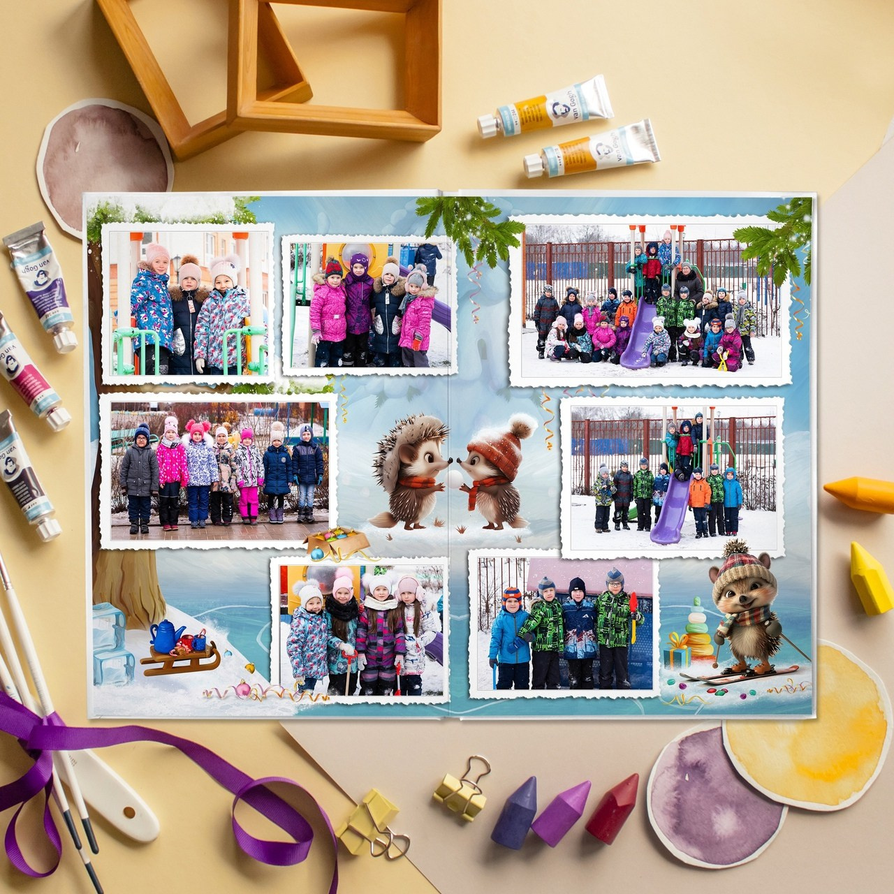 Дизайн — Ёжики. Medlori fotobook Выпускные альбомы в Липецке Лариса Медведева