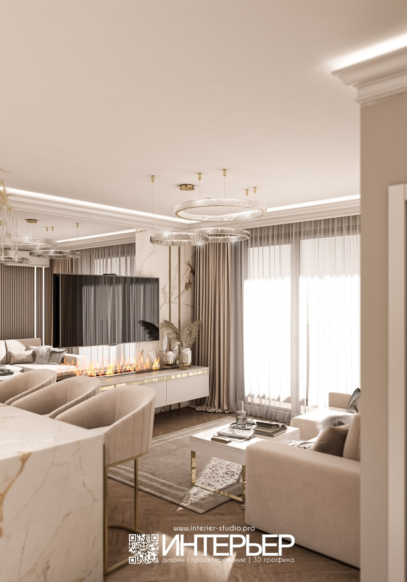 Квартира Амро и Валентины г. Москва. Дизайн интерьера, 3D визуализация и 3D моделирование. Создание проектов и чертежей. КМВ: Кисловодск, Пятигорск, Ессентуки и удаленно