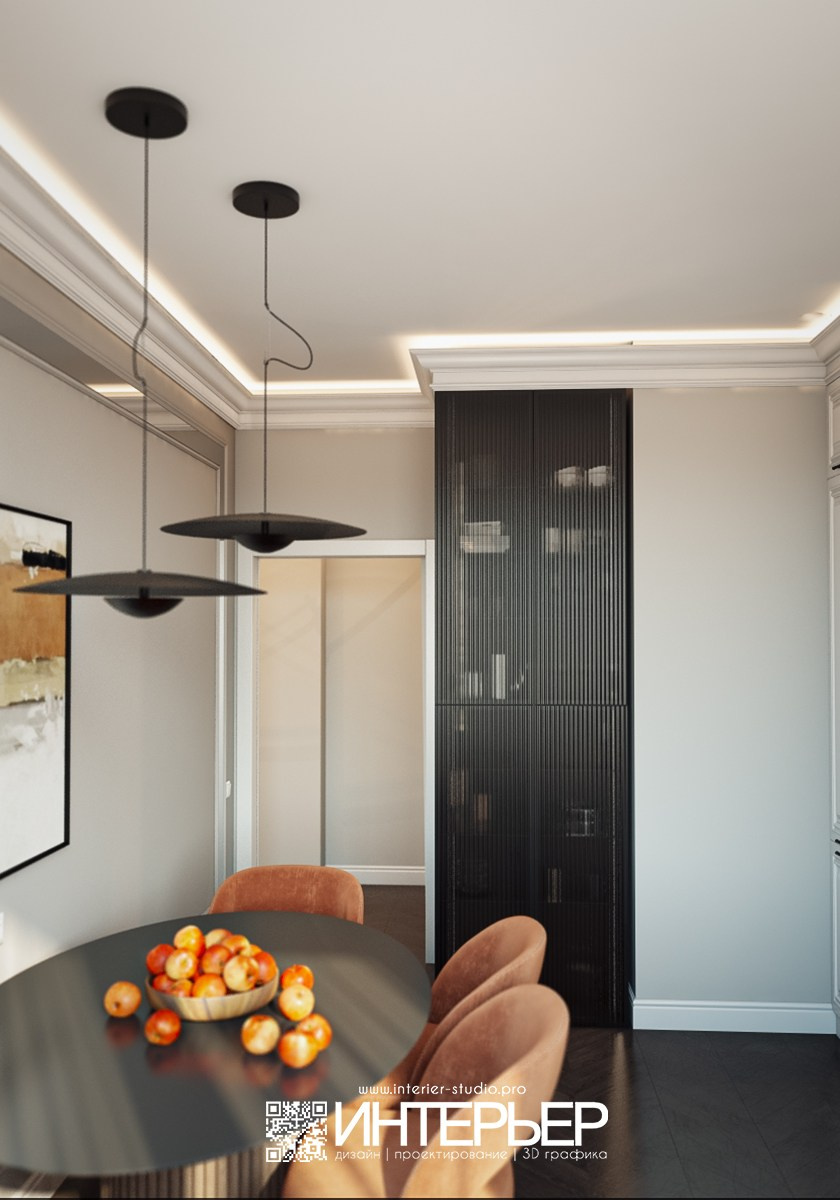 Дизайн-проект квартиры 45 кв. м в ЖК «Курортный» г. Пятигорск, КМВ. Дизайн интерьера, 3D визуализация и 3D моделирование. Создание проектов и чертежей. КМВ: Кисловодск, Пятигорск, Ессентуки и удаленно