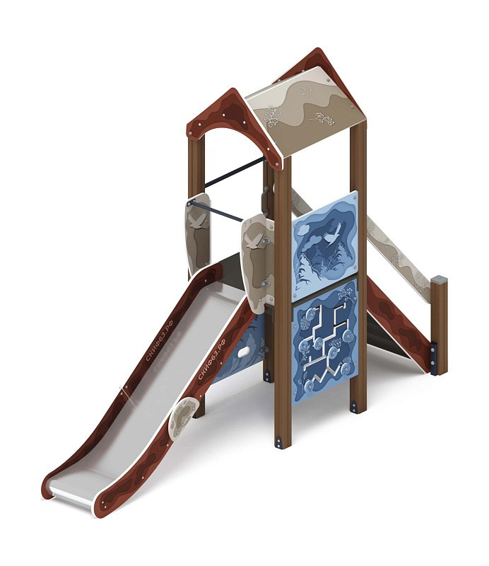 Играйте с нами (Алтай) - ДИК 2.01.1.01-14 - Игровой комплекс H=1200                                                                                              Габариты (ШхДхВ): 4080x1000x3000                                                                                                                                                                     Зона безопасности, мм: 7580х4000                                                                                                                                                                        Скат горки: H=1200 (металлический скат)                                                                                                                                           Возрастные ограничения от 5 до 12 лет