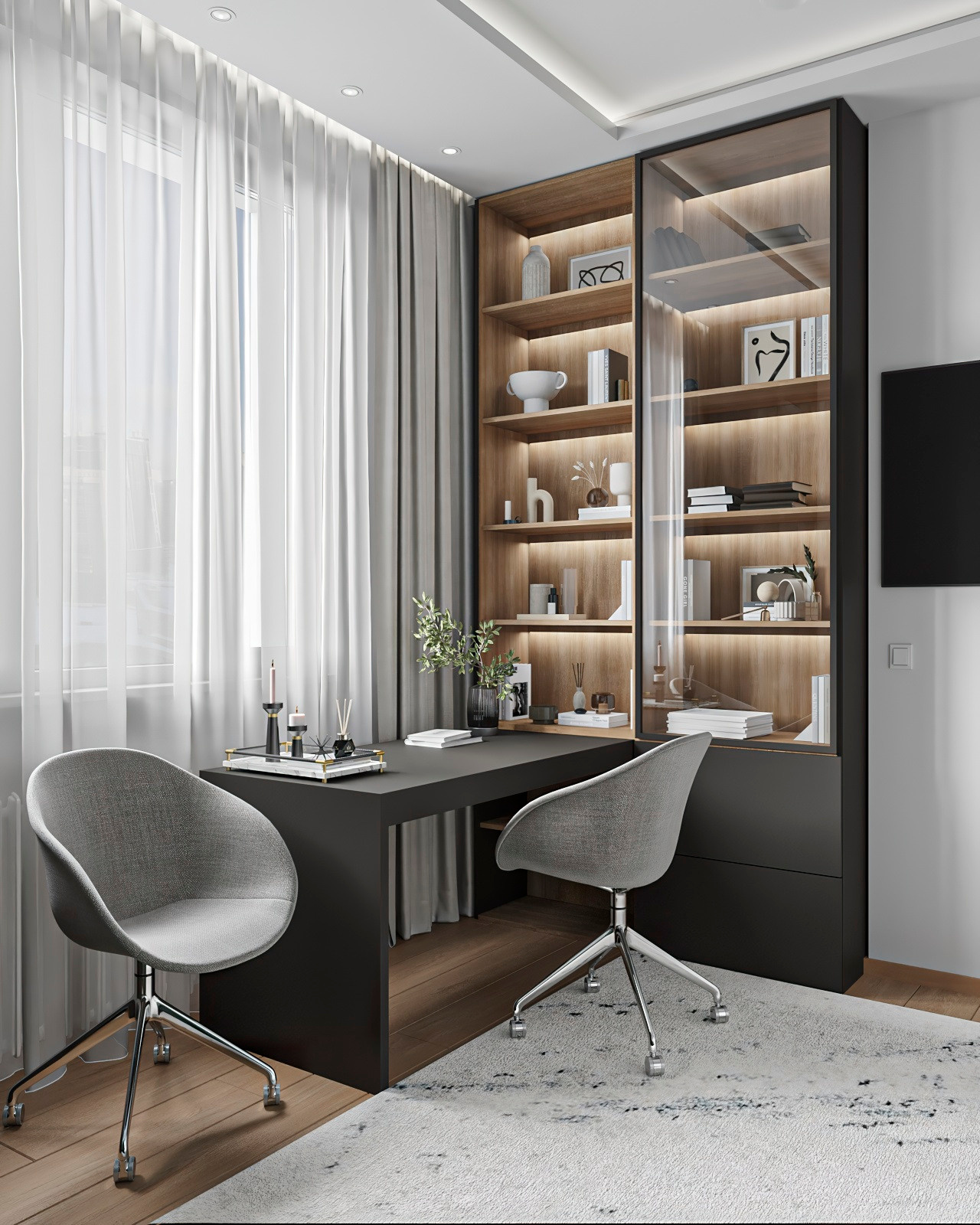 КАБИНЕТ В ЖК СОЛНЦЕ (МОСКВА). Irina Balykina — Interior 3D Visualisation