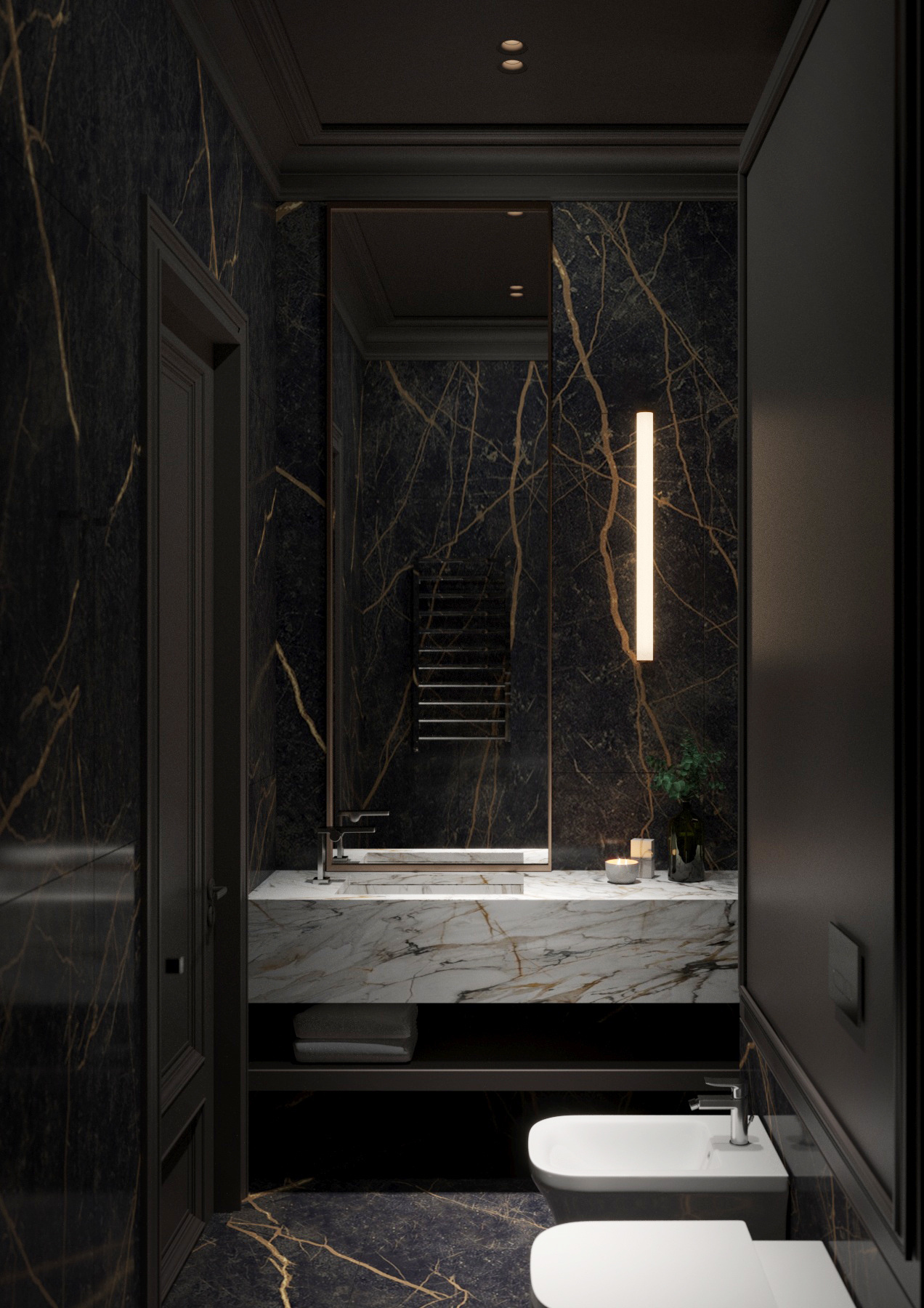 чёрный санузел, чёрная ванная, гостевой санузел, тёмный санузел, покраска в ванной, покраска в санузле, дизайн ванной, дизайн туалета, дизайн санузла, необычный санузел, ванная в тёмных тонах, ванная в доме