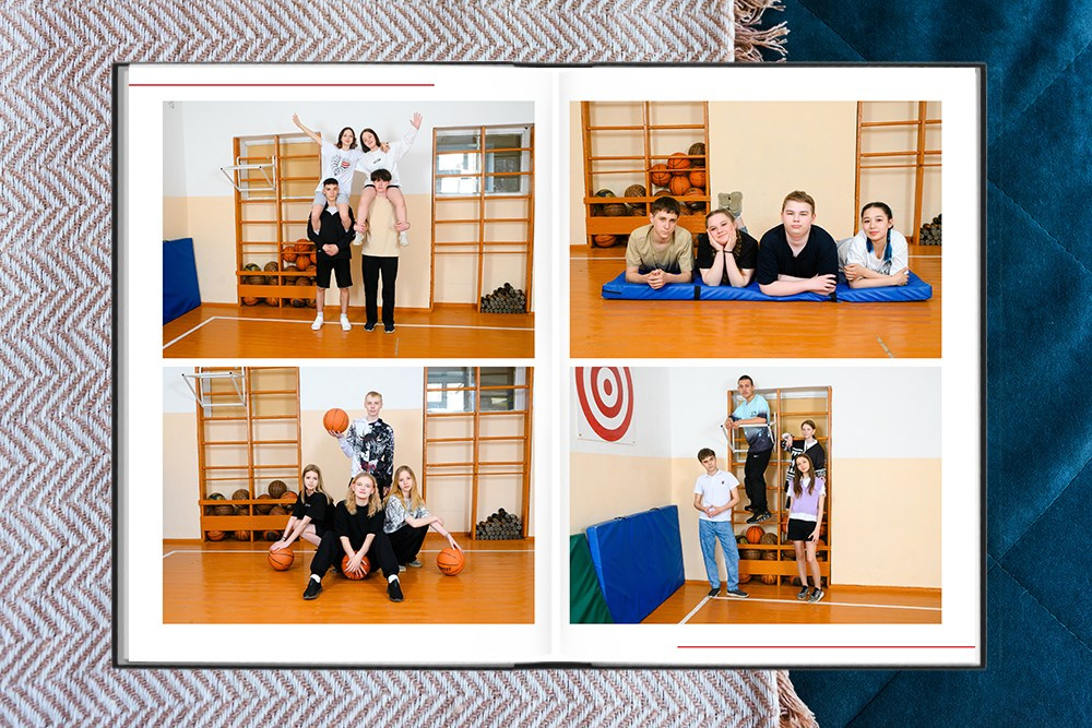 Выпускной альбом для 9 и 11 классов. Белый с акцентами. Студия выпускных альбомов Ольги Галкиной. Томск