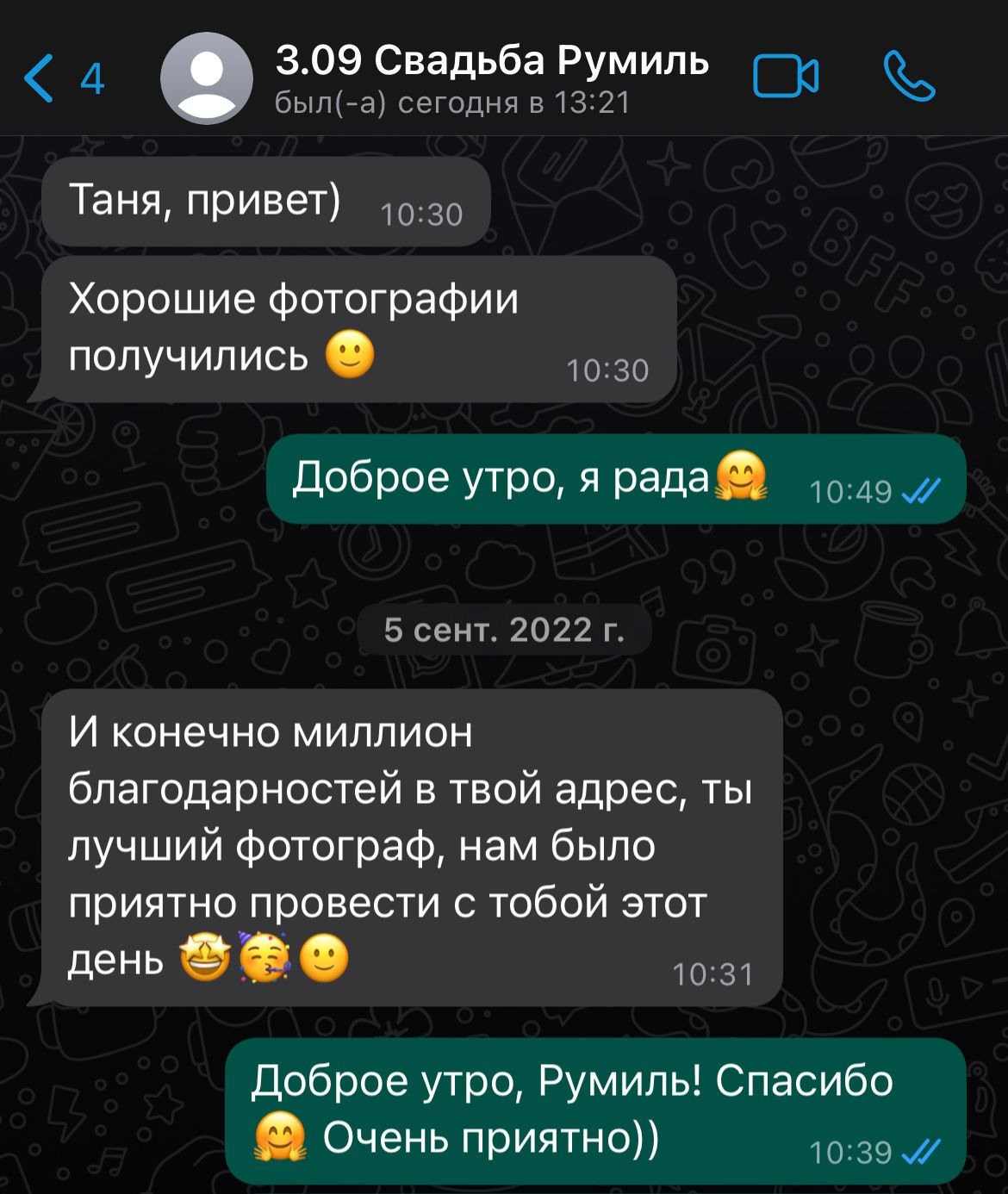 ОТЗЫВЫ. Татьяна Чернышова свадебный фотограф Москва