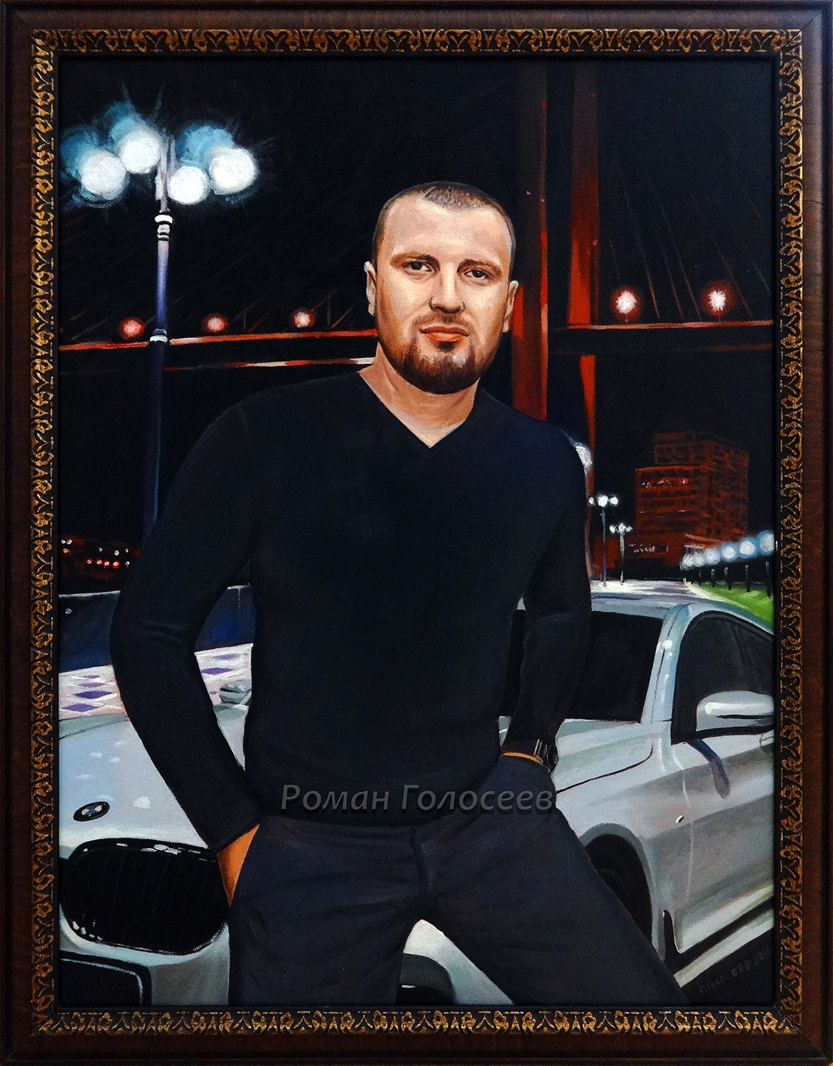 "Ночная прогулка", 60х45, холст, масло, 28.12.2016