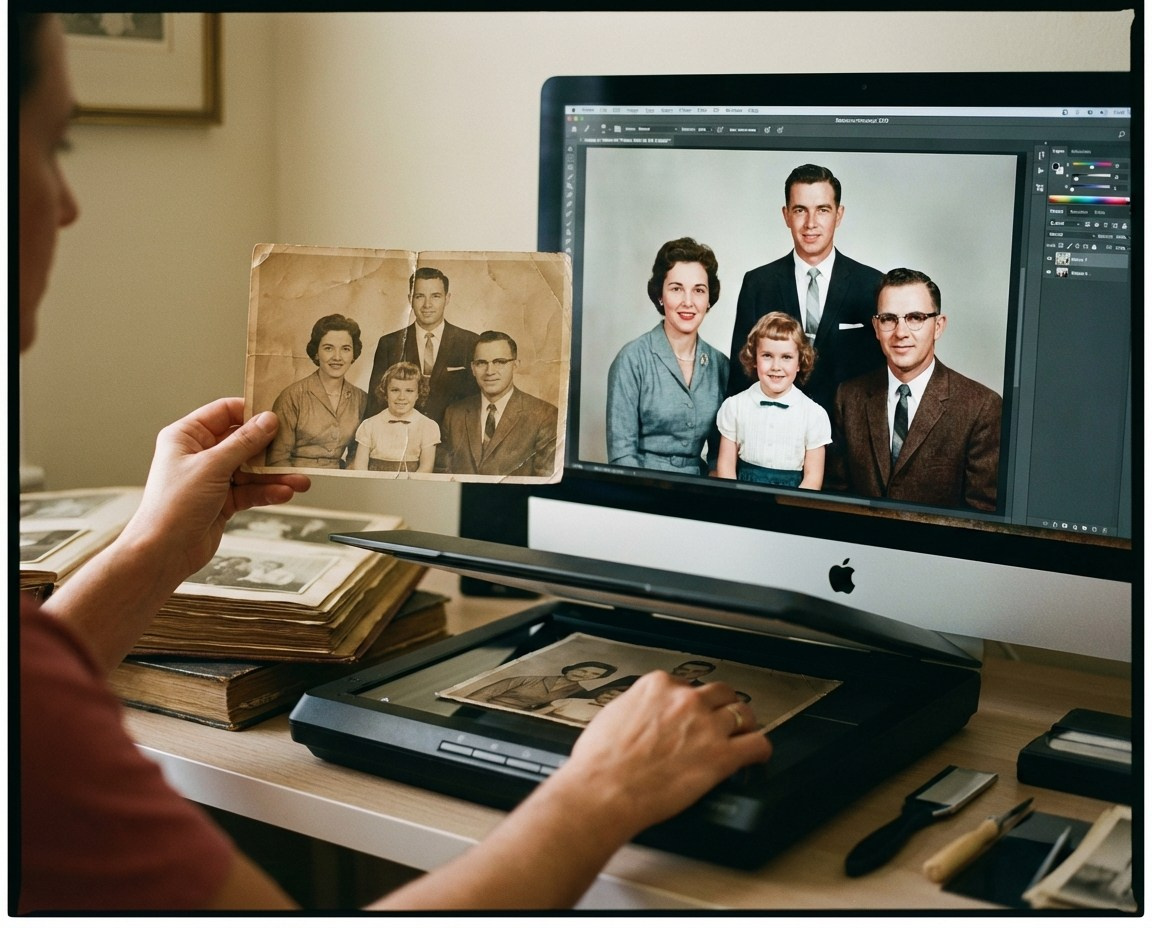 Профессиональная ретушь и раскрашивание старой фотографии в фоторедакторе