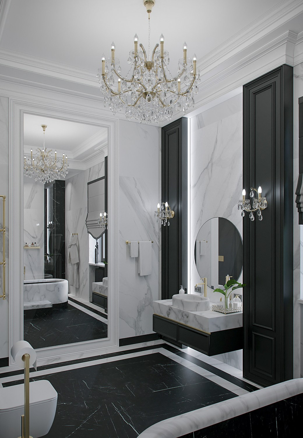 Неоклассическая мастер-спальня. Москва 2024. Александр Липатов архитектурный дизайн