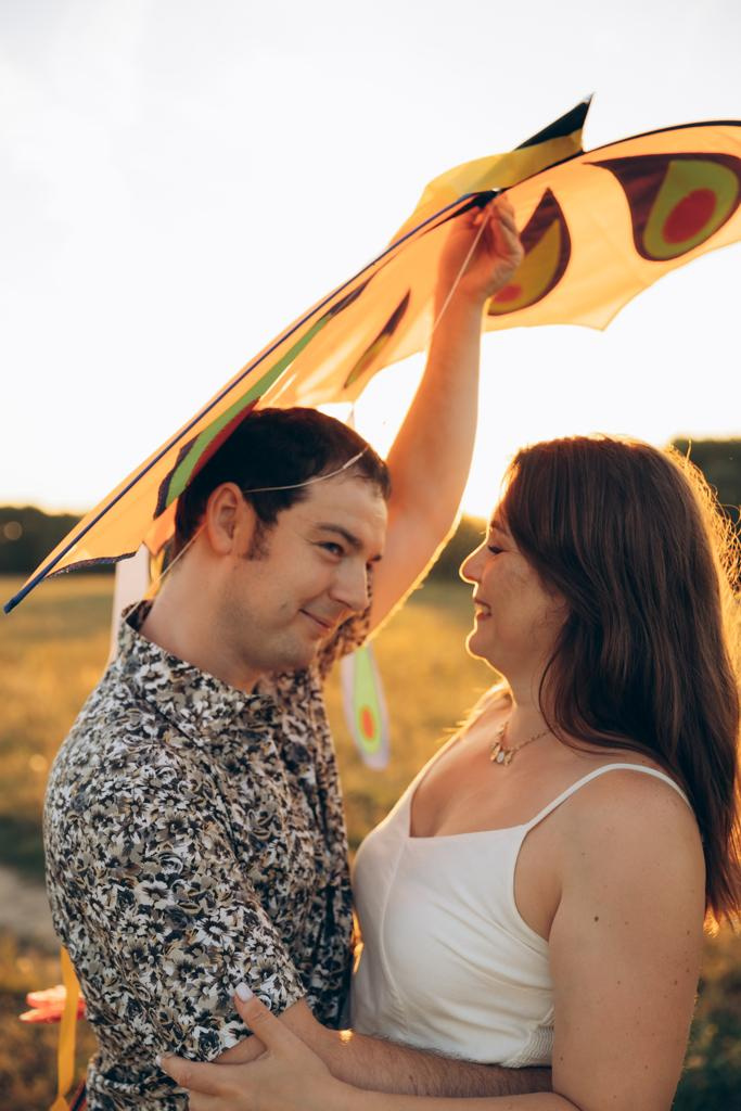 Воздушный змей, закат, любимые рядом. Свадебный и семейный фотограф Оля Сугробчик. Арзамас, Нижний Новгород и область