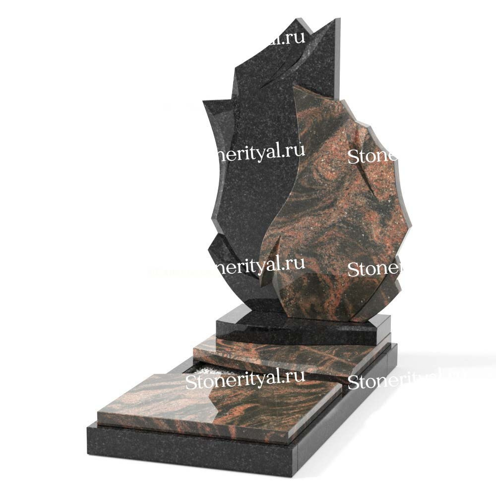 Комбинированные памятники на одного. Изготовление и установка памятников в Москве и МО