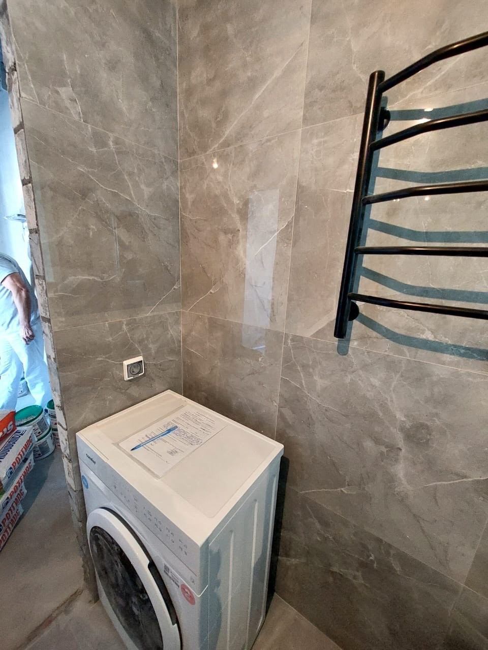 Ванная комната (д. Царево ул. П. Гаврилова д. 2). Ремонт санузла, туалета, ванной под ключ в Казани. Укладка плитки