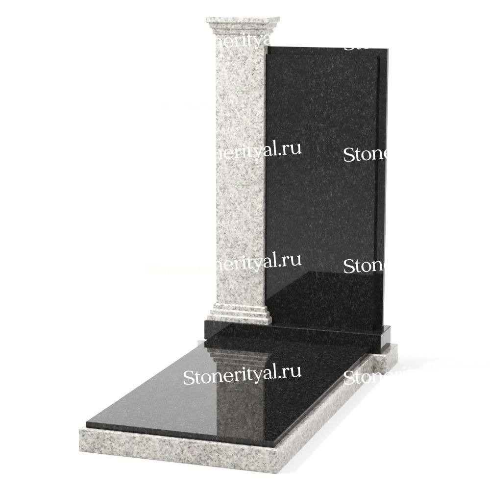 Комбинированные памятники на одного. Изготовление и установка памятников в Москве и МО