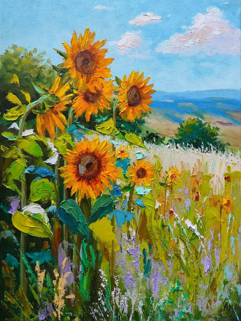 Подсолнухи в поле. купить картину в Саратове 