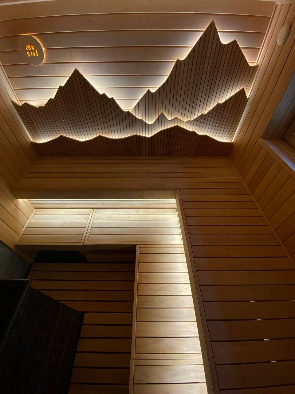 Первая из ныне сущестующих парная, реализованная по проекту «Горы». Наш совместный эксперимент с командой MBSaun. SaunaTopMasters